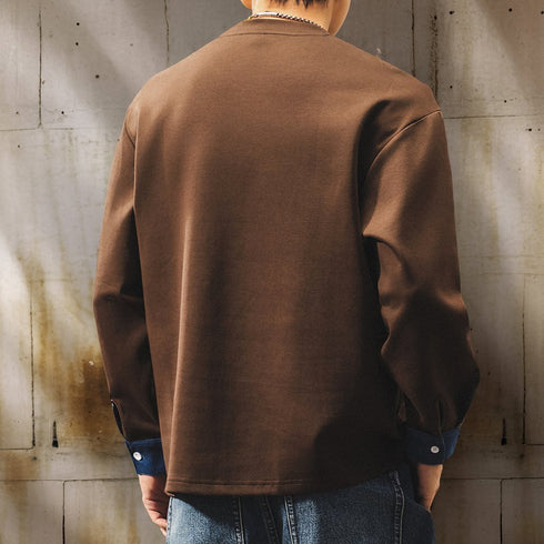 Trad Color Block Pocket Long Sleeve T-shirt P1845